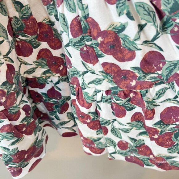 Kate Quinn Girls 3T Organic Cotton Dress Apple‎ Print Tie Straps - Picture 4 of 5
